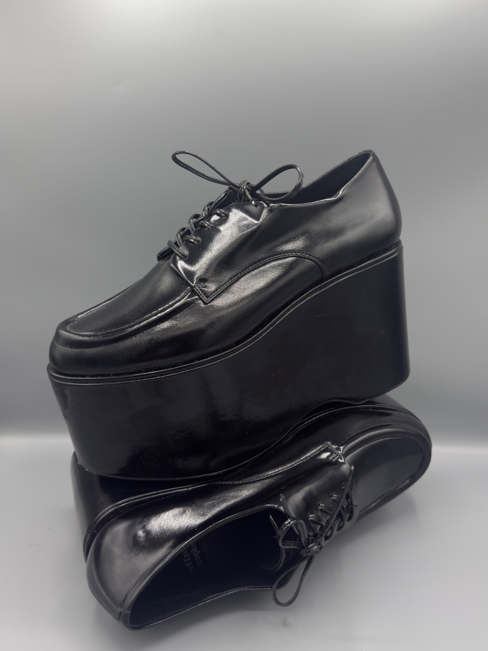Jeffrey Campbell 🖤 Black Platform Lace-Up Shoes 7.5
